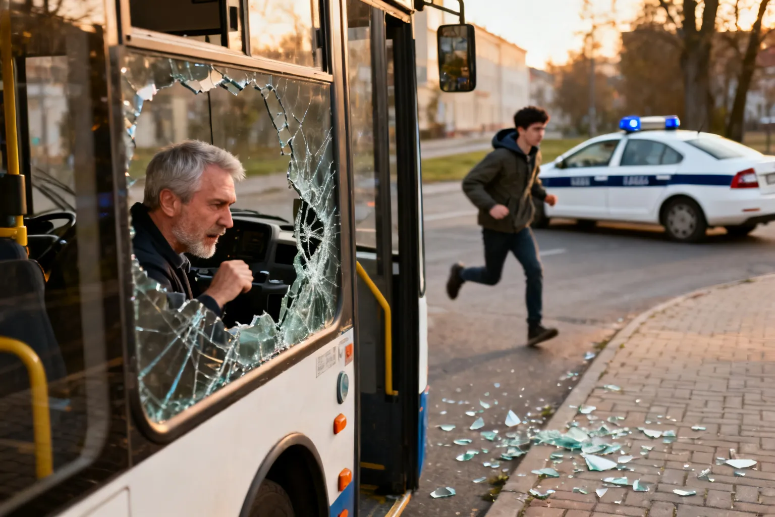 Mężczyzna wybił szybę autobusu i opluł kierowcę w Gdańsku